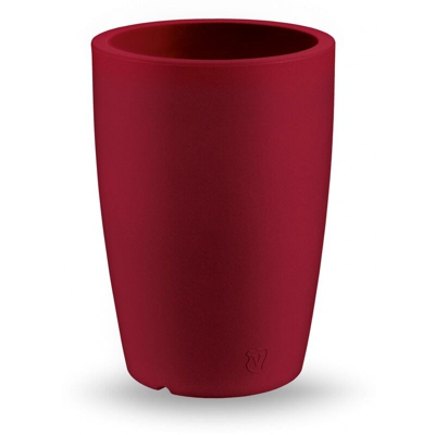 Vaso rotondo in resina 'Genesis' h. 40 cm. Rosso Oriente
