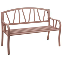 Panca Panchina 2 Posti Da Giardino Hwc-f53 Acciaio Verniciato Marrone en oferta