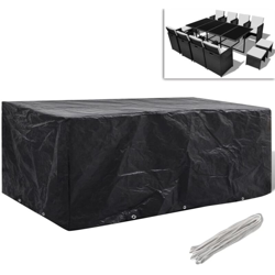 vidaXL Telo di copertura per mobili in polirattan con 10 occhielli 229 x 113cm - Nero en oferta