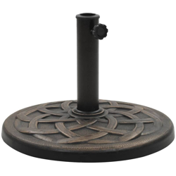 Base per Parasole Rotonda in Poliresina 19 kg Bronzo - Grigio - Vidaxl precio