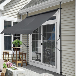 Tenda da sole avvolgibile a barra quadra con gambe - 300 x 120 x 200-300 cm - Parasole - Grigio características