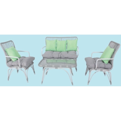 Set rattan ice 2poltrone+1divano+1tavolino salottino arredo casa giardino
