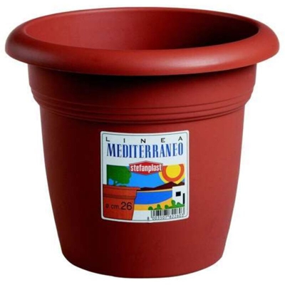 Vaso in Plastica Medio Tondo Coccio 20 H.16,0 - Stefanplast
