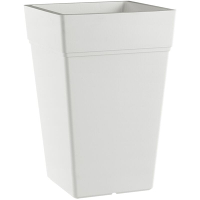 Vaso quadrato alto in resina colorati da esterno e giardino per piante e fiori (vaso 80 cm - bianco)