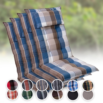 Sylt, Imbottitura, Schienale Alto, Sedia da Giardino, Poggiatesta, Poliestere, 50x120x9cm