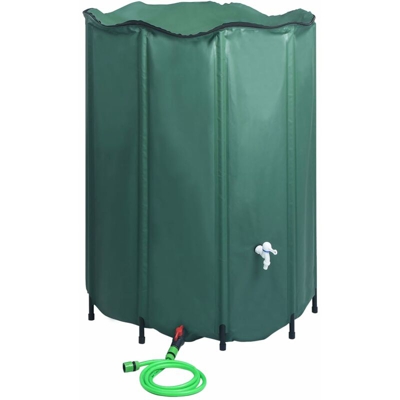 Serbatoio per Acqua Piovana Pieghevole con Rubinetto 1250 L - Verde - Youthup