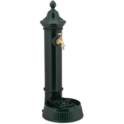 10022942 Fontana a Colonna, Giardino, Terrazza, Stile Antico, Rubinetto, Vaschetta, HxLxP: 72 x 26 x 31 cm, Verde Scuro características