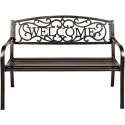 Panca da Parco in Metallo, Panchina da Giardino in Stile Antico, Panchina da Esterno con Braccioli,127 x 63,5 x 89 cm (bronzo) precio