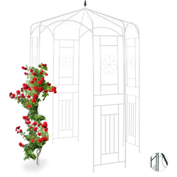 Padiglione da Giardino in Metallo per Rose, Sostegno per Piante Rampicanti, HLP 250x160x160 cm, Colore Bianco en oferta