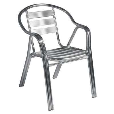 Set 4 sedie bar in alluminio rinforzato a doppio tubo con braccioli