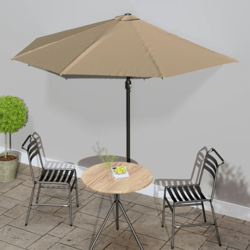 Ombrellone da Balcone Palo in Alluminio 300x150 cm a Metà Talpa - Marrone - Vidaxl en oferta