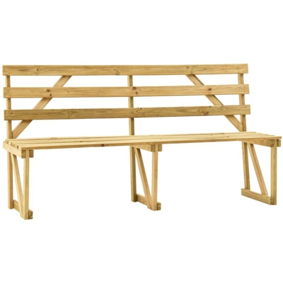 Panchina da Giardino 170 cm in Legno di Pino Impregnato - Marrone - Vidaxl