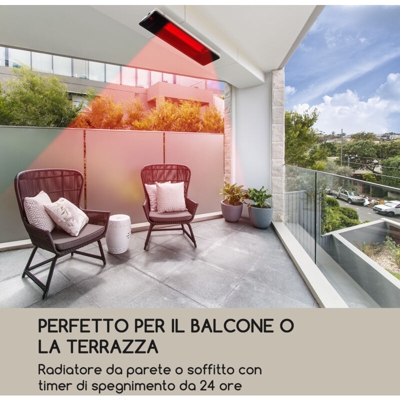 Phantom Irradiatore di Calore Alluminio 900/1800W Telecomando grigio