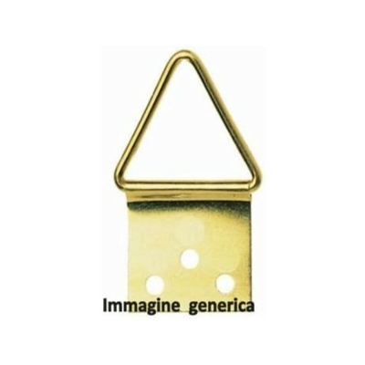 Oreca - 10 Attaccaglie Snodate Triangolari In Ferro Ottonato - Con Chiodi - Grandezza 3