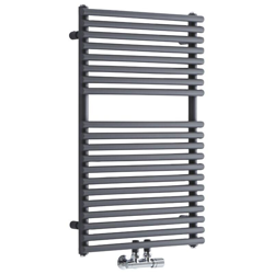 Hudson Reed Magera Scaldasalviette Moderno di Design Verticale - Termoarredo Bagno con Attacchi Centrali - Acciaio Antracite - 304W - 835 x 500mm precio