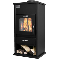 Stufa a legna 'Montebianco' da 13 Kw in acciaio verniciato caminetto h 97 cm Made in Italy precio