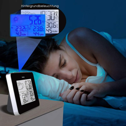 Thsinde - Stazione meteo radio con sensore esterno termometro digitale LCD per interni ed esterni, igrometro, previsioni del tempo, funzione orario precio