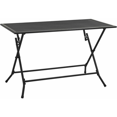 Tavolo Pieghevole a Rete 120x60x72 cm in Acciaio Antracite - Antracite - Youthup