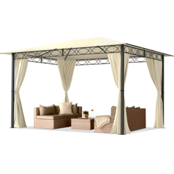 Gazebo da Giardino 3x4 m - PREMIUM 100% impermeabile - con 4 teli laterali - ca. 220g/m² telo del tetto color crema en oferta