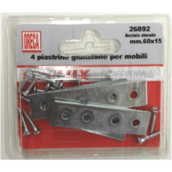 4 LASTRINE DI GIUNZIONE DRITTE IN ACCIAIO ZINCATO 60X15MM - Oreca características