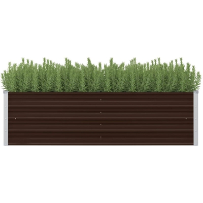 Letto Rialzato Giardino Marrone 160x40x45 cm in Acciaio Zincato