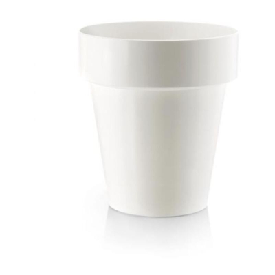 Vaso tondo cilindro Porto Colour vasi in resina colorati da esterno e giardino fiori e piante. -DIAM 40 x H 43.5 cm / Rosso