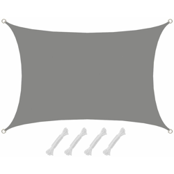 Amanka - UPF50+ Tenda da sole UV 3x4 Rettangolo Poliestere Idrorepellente grigio características