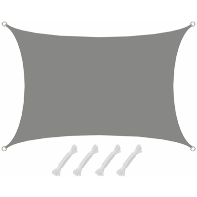 Amanka - UPF50+ Tenda da sole UV 3x4 Rettangolo Poliestere Idrorepellente grigio