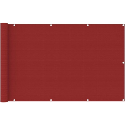 Paravento da Balcone Rosso 120x600 cm in HDPE - Rosso - Vidaxl