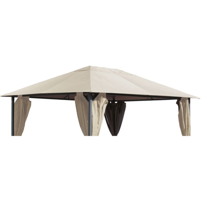 Tetto di ricambio per padiglione da giardino 3x4m Copertura di ricambio per tetto da padiglione antico Beige