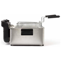 Doc217 Friggitrice Doppia 2 X 3 L In Acciaio 3300w - Nero + Grigio en oferta