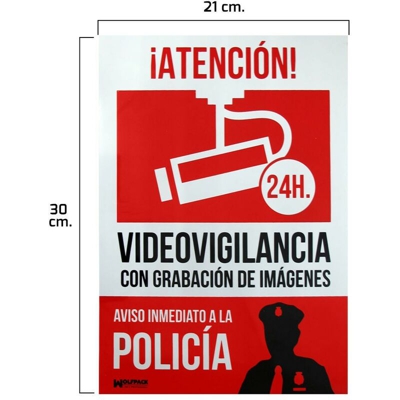 Avviso di polizia del poster di allarme collegato 30x21
