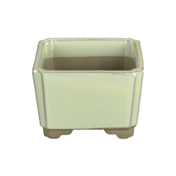 Vaso per bonsai Giapponese Morrisan quadrato in gres smaltato bianco 9x9x5,5 cm - B03-3-2C en oferta