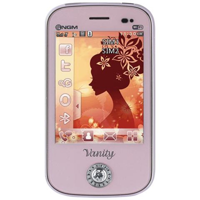 Vanity Touch Rosa Dual Sim Display 2.8'' +Slot MicroSD Bluetooth RadioFM Fotocamera 3.2Mpx - Italia