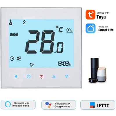 Asupermall - Thp1000-Whpw Termostato intelligente per riscaldamento dell'acqua Regolatore di temperatura WiFi digitale Tuya / Smartlife App Control