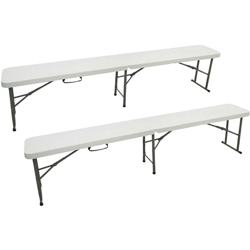 Set 2 Panchine Pieghevoli Bianche características
