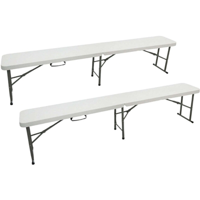 Set 2 Panchine Pieghevoli Bianche