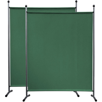 2 Pezzi Paravento da Giardino 150 x 190 cm Divisorio in Tessuto Protezione della Privacy Verde