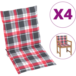vidaXL Cuscini per Sedie da Giardino 4 pz Rossi a Quadri 100x50x4 cm - Multicolore características