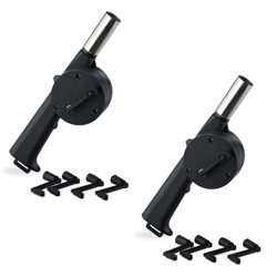 Soffiatore Barbecue Manuale, Set da 2 Ventola a Manovella, Grill, BBQ, Phon, Accessorio da Grigliata, nero características