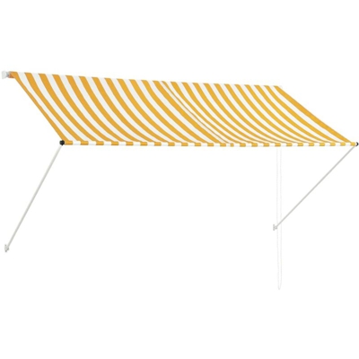 Tenda da Sole Retrattile 250x150 cm Giallo e Bianco - Multicolore - Vidaxl