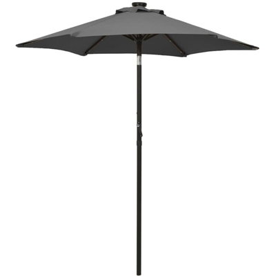 Ombrellone con LED Antracite 200x211 cm in Alluminio - Antracite - Vidaxl