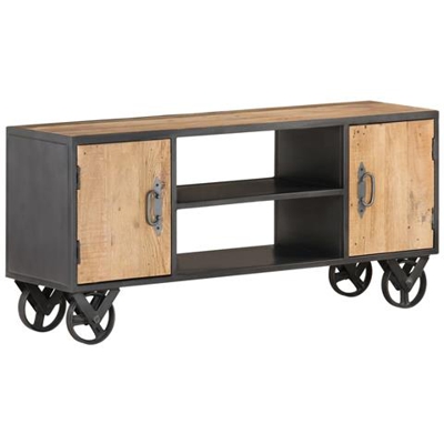 Mobile Porta Tv 110x30x49cm In Legno Massello Di Recupero