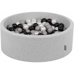 90X30cm/200 Palline ? 7CM Piscina Di Palline Colorate Per Bambini Tondo Fabbricato In EU, Grigio Ch:Nero/Grigio/Perla - grigio ch:nero/grigio/perla precio