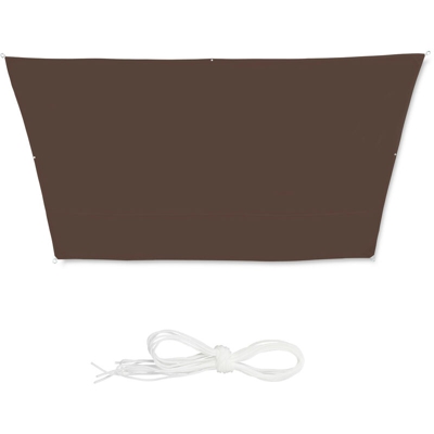 Tenda a Vela Trapezoidale, Idrorepellente, Anti UV, Corde di Supporto, Terrazza, Giardino, 3x4x2x2 m, Marrone