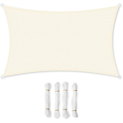 Songmics - 3.5 x 5m Tenda Parasole Vela Ombreggiante in HDPE Protezione Solare Protezione dai Raggi UV Respirante Permeabile Utilizzabile per