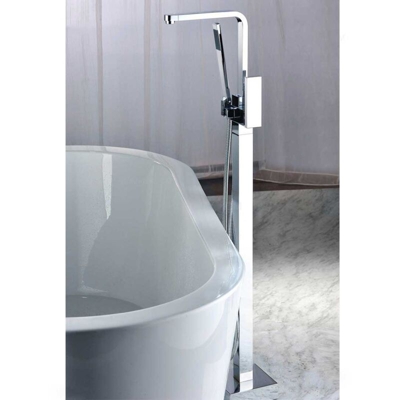 Lookshop - Sofisticato rubinetto freestanding per vasca con doccetta in cromo lucido