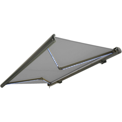 Tenda a cassonetto tenda da sole elettrica a cassonetto completa con Led, tenda da sole grigio chiaro, cassonetto antracite, radiocomando, características