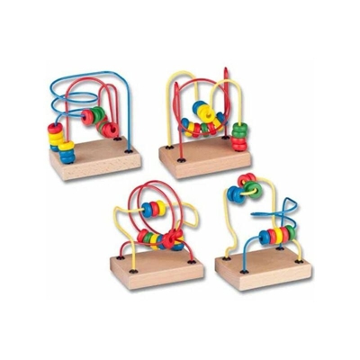 Bead Coaster Labirinto Mini Con Perline Legno 10X7X11,5Cm 4 Modelli Assortiti