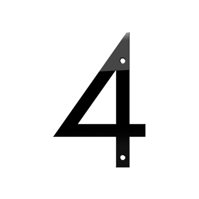 Numero civico da 5 pollici Numero in acciaio inossidabile durevole 4 Numeri esterni moderni 3D resistenti agli agenti atmosferici per la cassetta